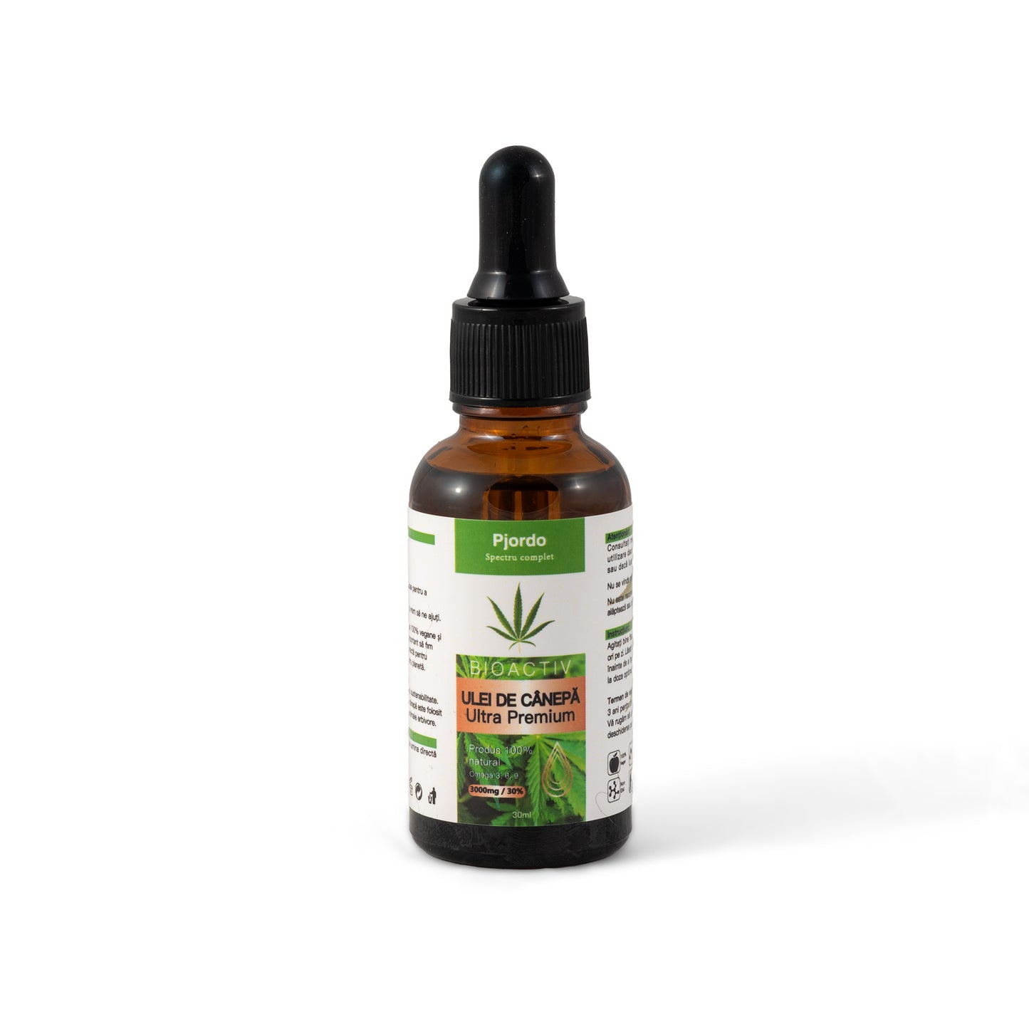 Ulei de Canepa CBD ULTRA PREMIUM 30% 3000mg, Full Spectrum, Pjordo,30 ml